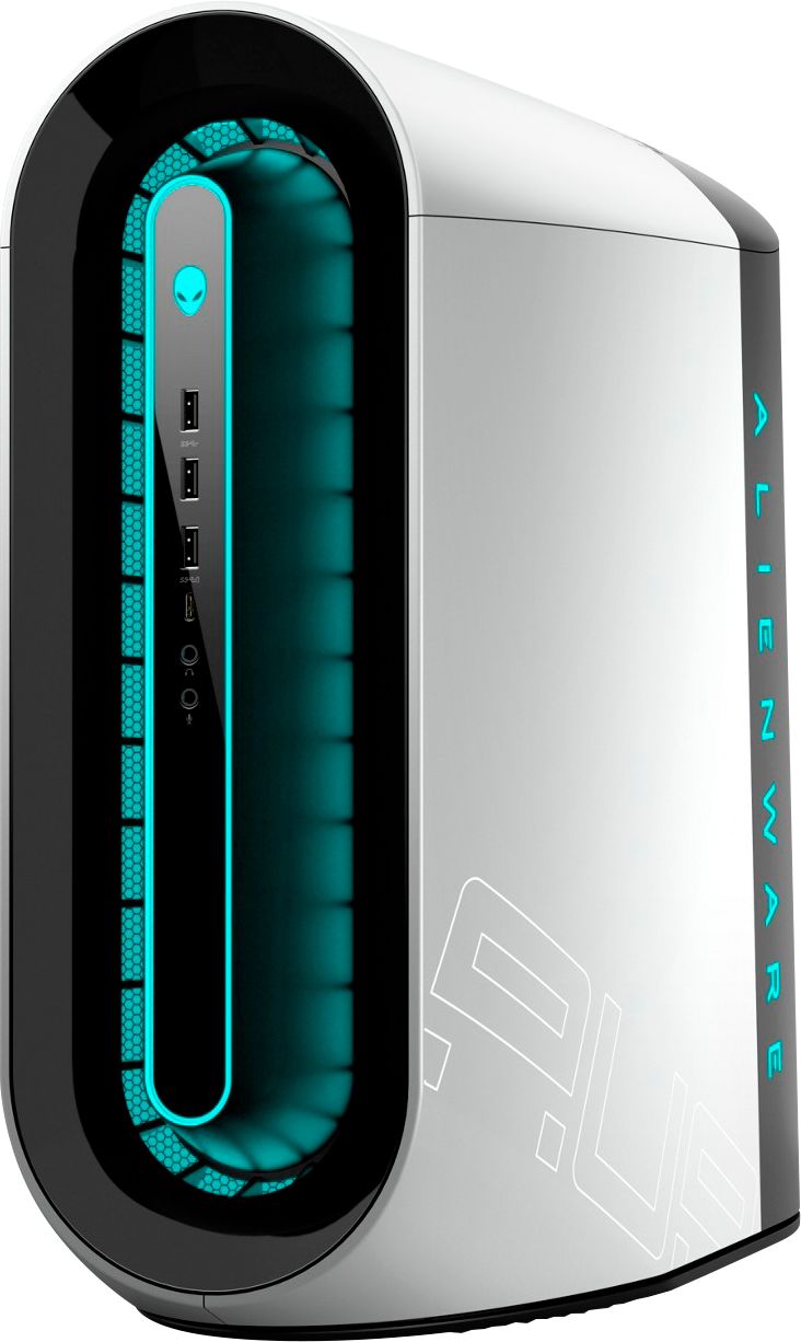 Left View: Alienware - Aurora R12 - Gaming Desktop - Intel Core i7 - 16GB Memory - NVIDIA GeForce RTX 3080 - 512GB SSD+1TB HDD - Lunar Light