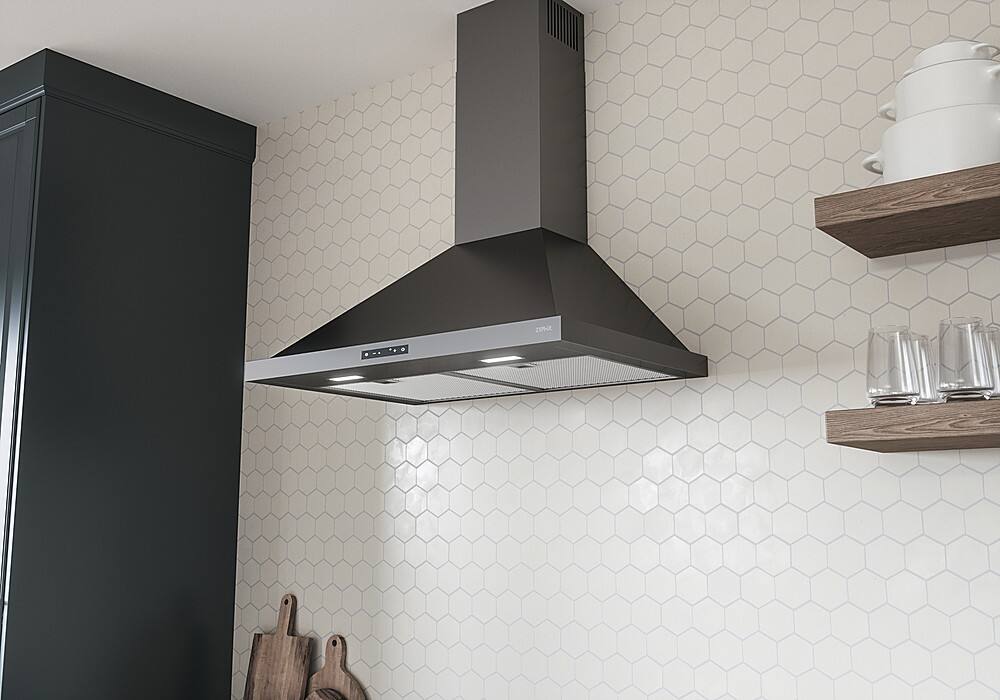 Zephyr Ombra 30 in. 600 CFM Wall Mount Range Hood Black Stainless Steel