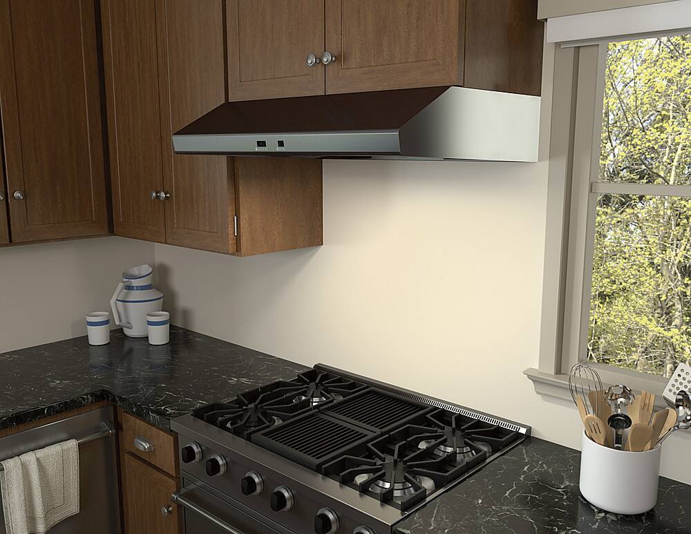 Zephyr Cyclone 36 in. 600 CFM Under Range Hood Black Stainless