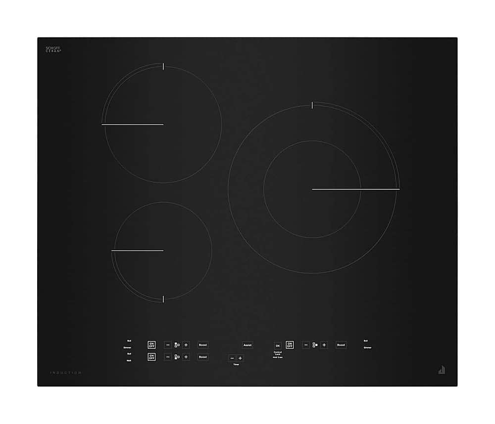 JennAir - 25" Built-in Electric Induction Cooktop 3-Elements with Oblivion Glass - Black - Front_Zoom