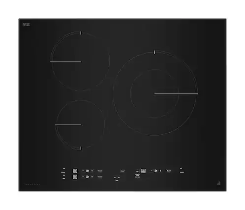 Front. JennAir - 25" Built-in Electric Induction Cooktop 3-Elements with Oblivion Glass - Black.