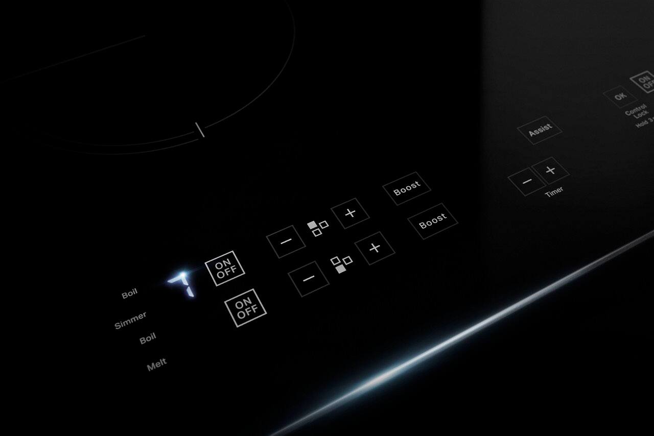 Alt View 12. JennAir - 25" Built-in Electric Induction Cooktop 3-Elements with Oblivion Glass - Black.