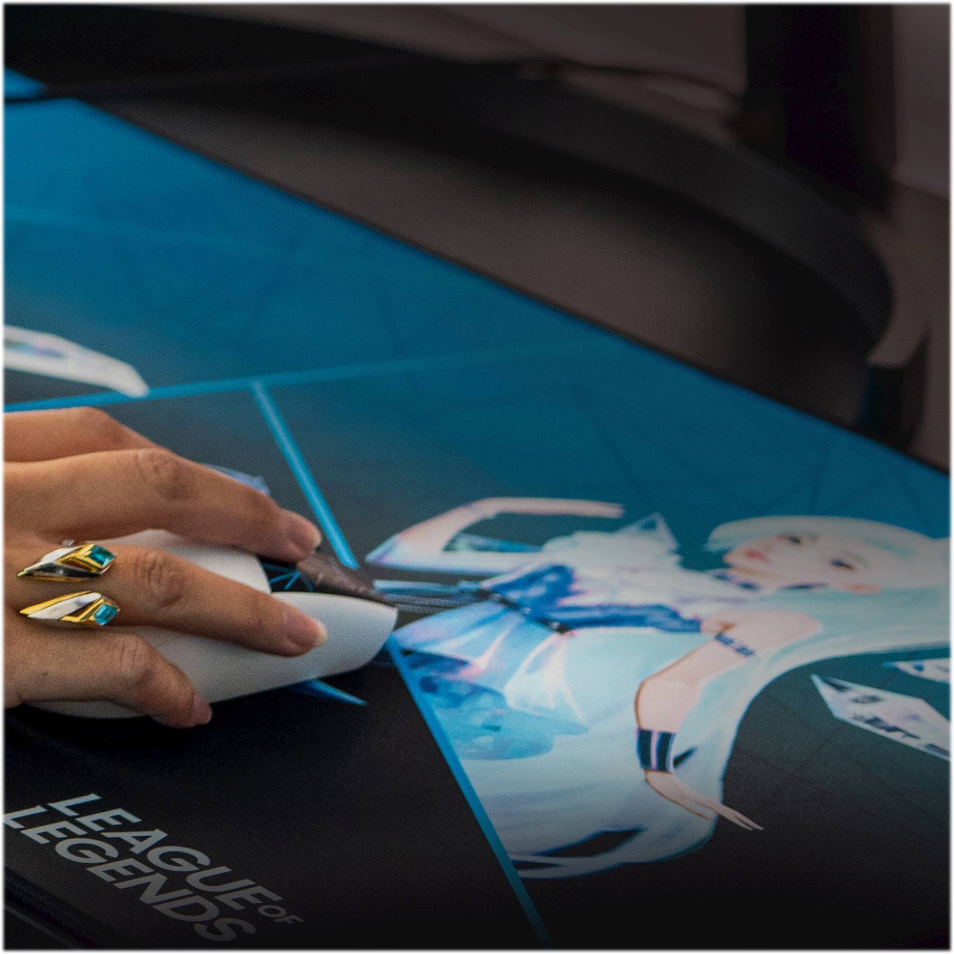 Alt View 14. Logitech - G840 Cloth Gaming Mouse Pad with Rubber Base (Extra Large) - K/DA, Black.