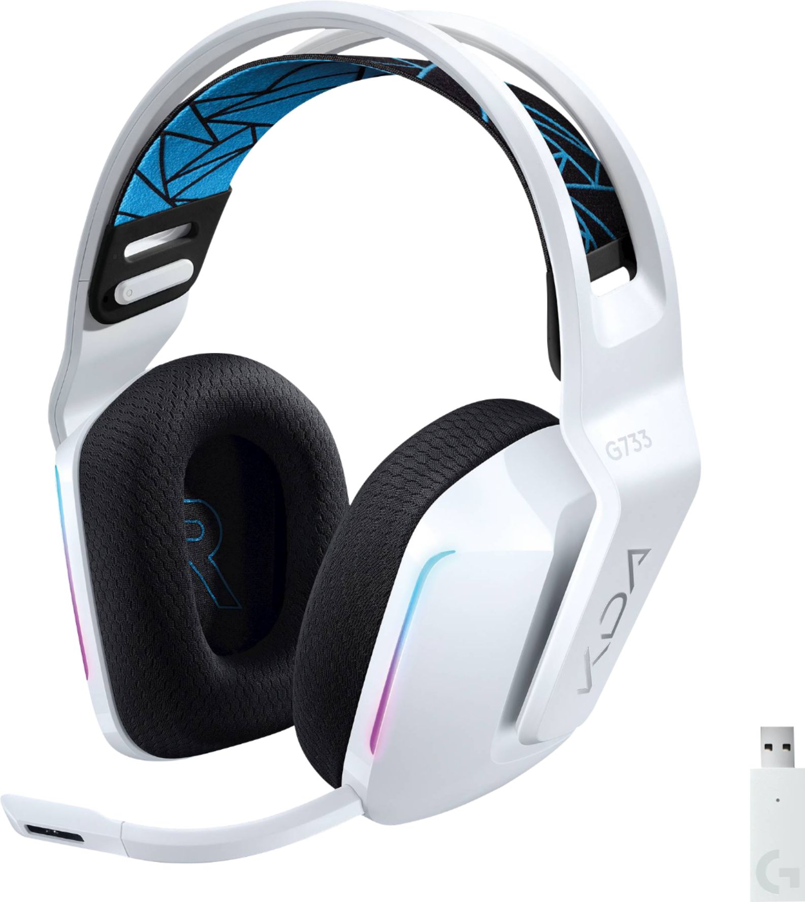 raqueta Atlético Impermeable Logitech G733 LIGHTSPEED Wireless DTS Headphone:X v2.0 Gaming Headset for  PC, Mac and PlayStation 4 K/DA, White 981-000989 - Best Buy