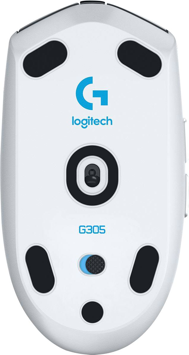 Back View: Logitech - G305 LIGHTSPEED Wireless Optical 6 Programmable Button Gaming Mouse with 12,000 DPI HERO Sensor - K/DA, White