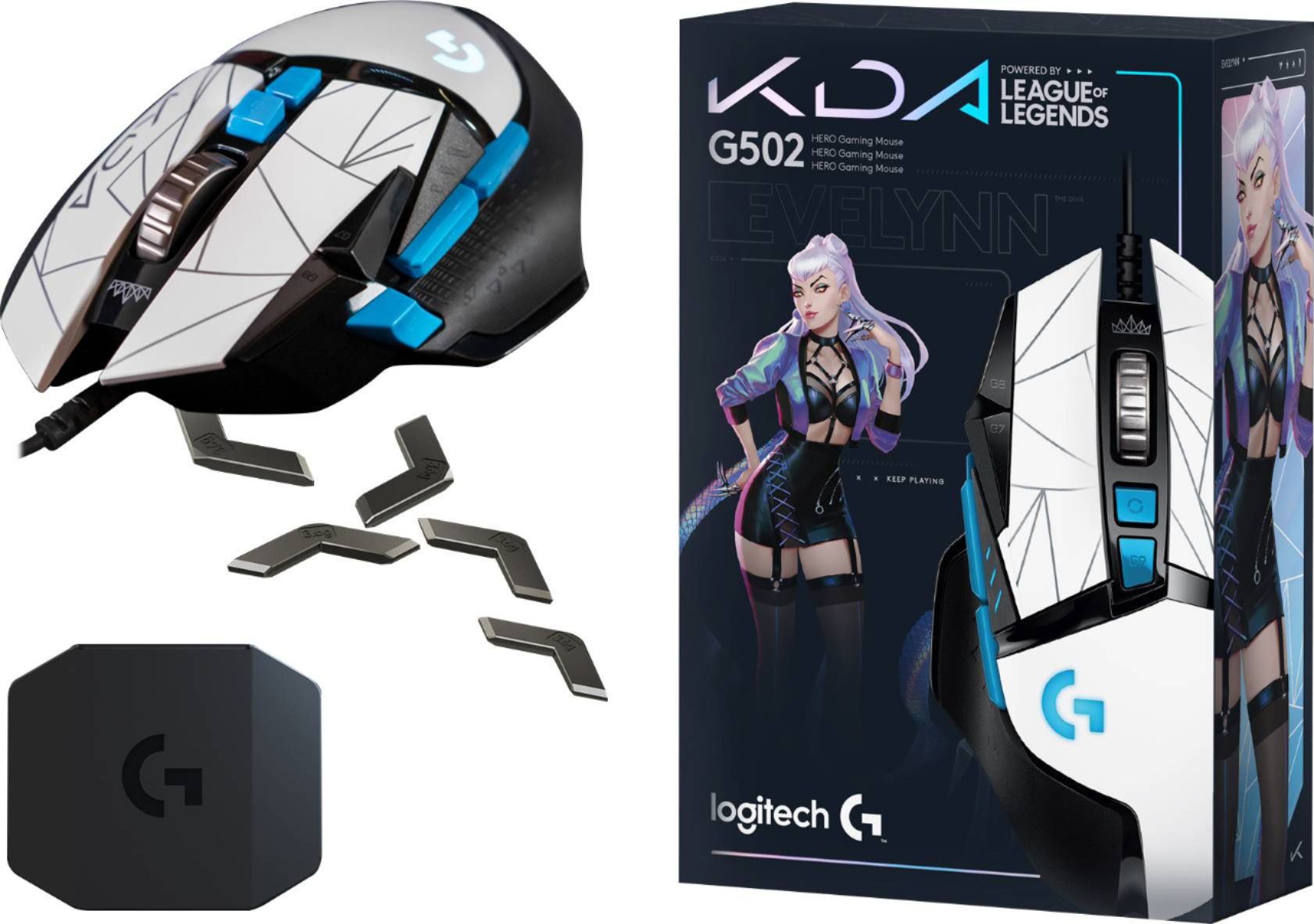  Logitech G502 Hero K/DA High Performance Gaming Mouse - Hero  25K Sensor, 16.8 Million Color LIGHTSYNC RGB, 11 Programmable Buttons,  On-Board Memory - Official League of Legends KDA Gaming Gear 