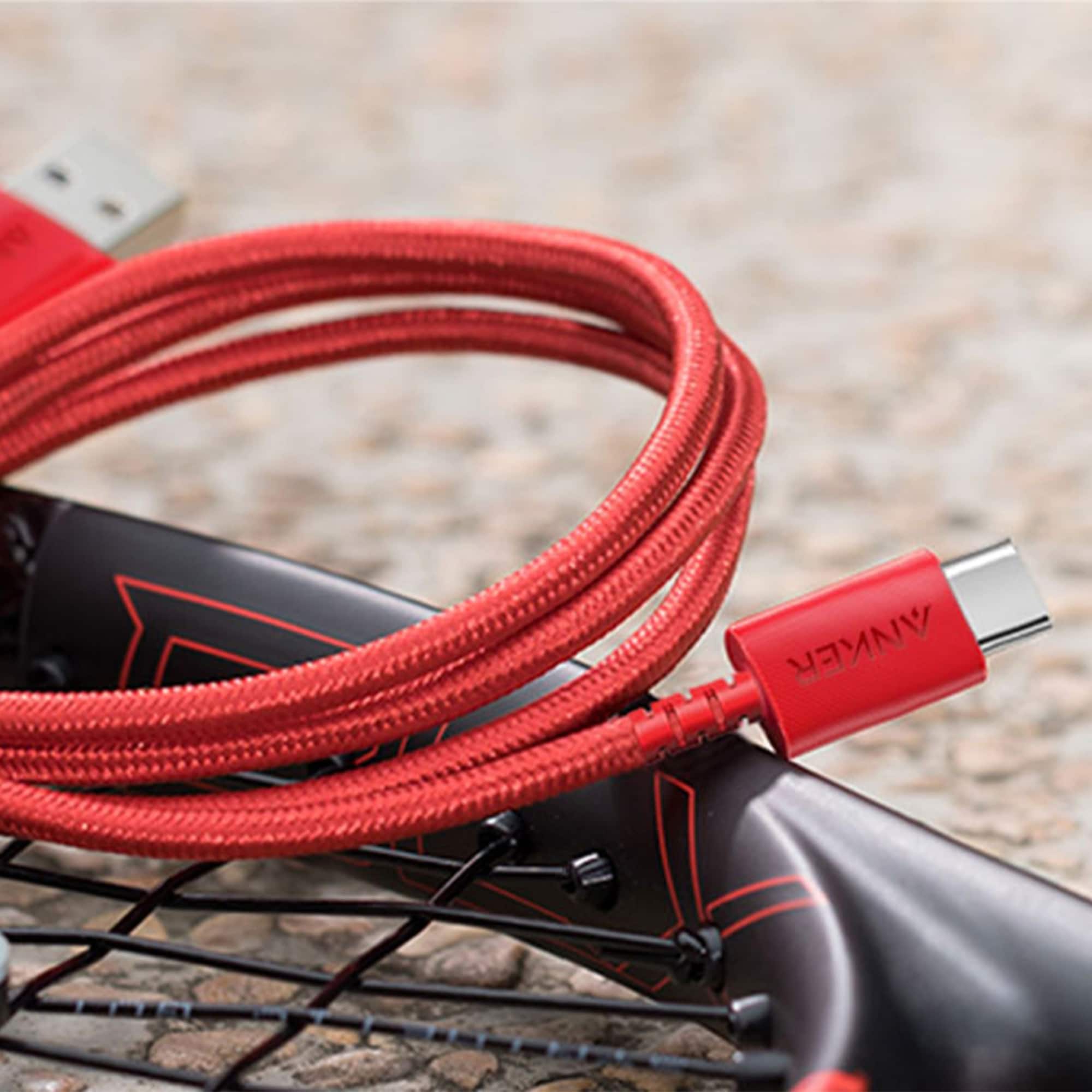 Zoom in on Alt View Zoom 13. Anker - PowerLine Select+ USB-C to USB-A Cable 6-ft - Red.