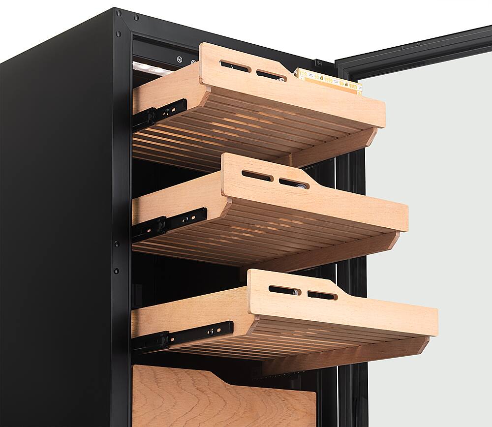 Alt View 13. NewAir - 840 Count Cigar Humidor Wineador with Built-in Humidification System and Opti-Temp Heating & Cooling Function - Black.