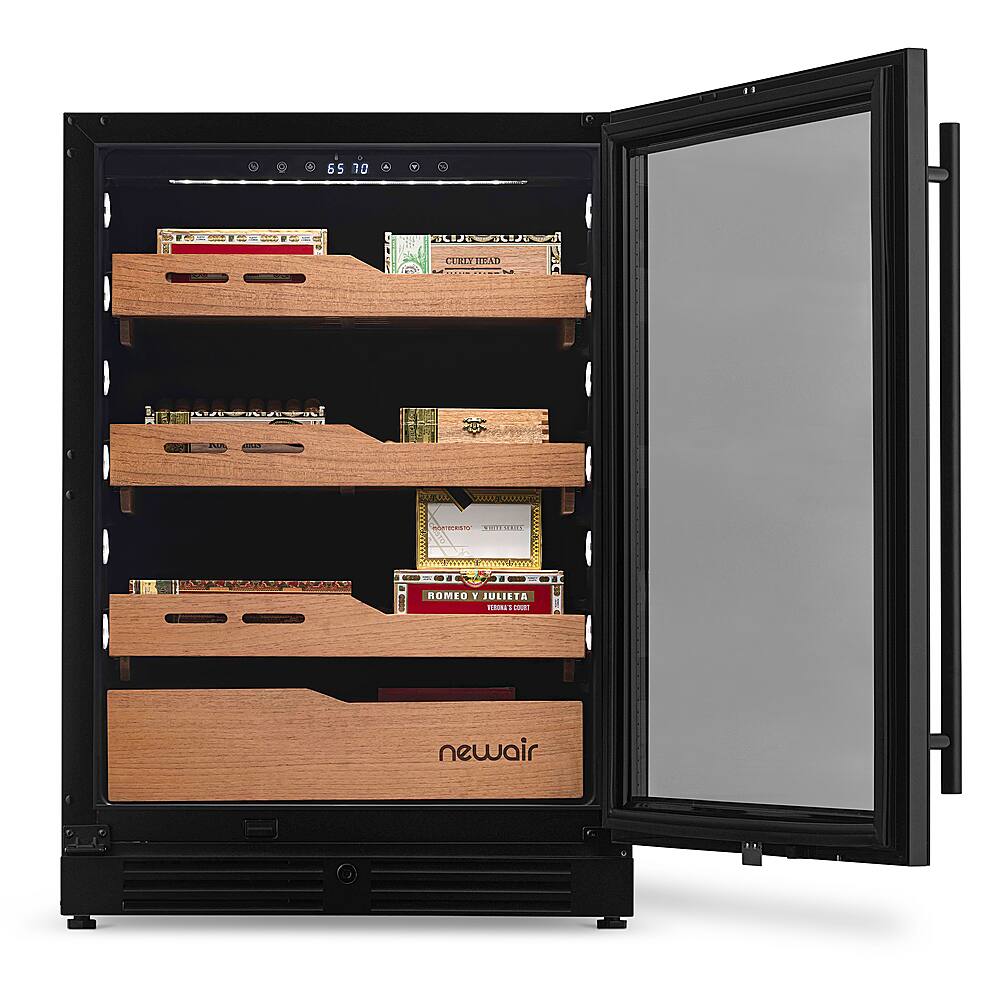 Alt View 20. NewAir - 840 Count Cigar Humidor Wineador with Built-in Humidification System and Opti-Temp Heating & Cooling Function - Black.