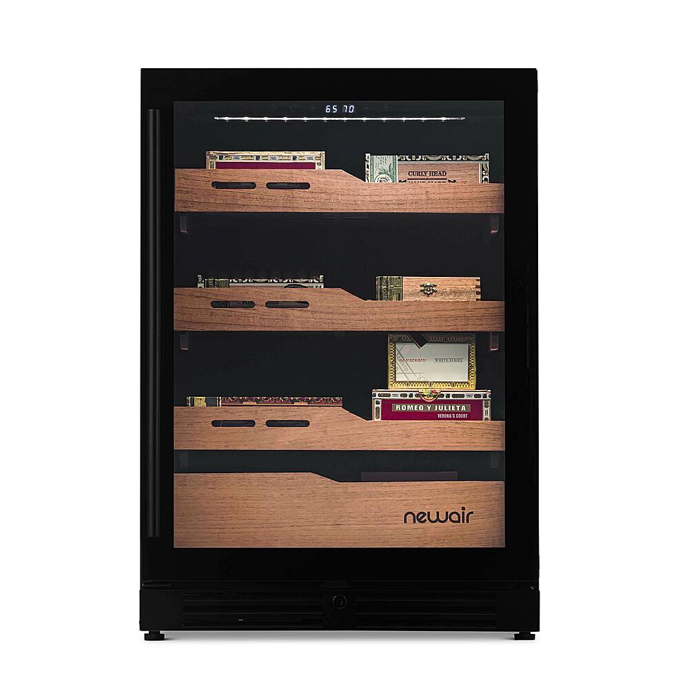 Alt View 21. NewAir - 840 Count Cigar Humidor Wineador with Built-in Humidification System and Opti-Temp Heating & Cooling Function - Black.