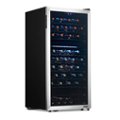 Front Zoom. NewAir - 76-Bottle Freestanding Wine Fridge with Low-Vibration Ultra-Quiet Inverter Compressor - Stainless steel.