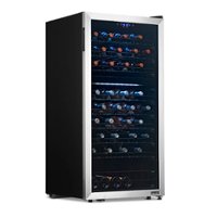 NewAir - 76-Bottle Dual Zone Wine Fridge with Low-Vibration Ultra-Quiet Inverter Compressor, Adjustable Racks, Digital Thermostat - Silver - Front_Zoom