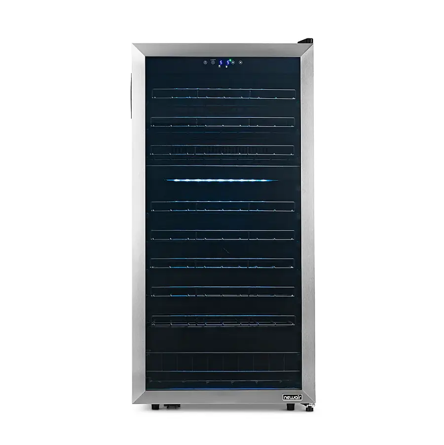 Alt View 27. NewAir - 76-Bottle Dual Zone Wine Fridge with Low-Vibration Ultra-Quiet Inverter Compressor, Adjustable Racks, Digital Thermostat - Silver.