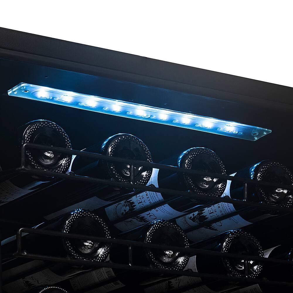 Alt View 23. NewAir - 98-Bottle Dual Zone Wine Fridge, Low-Vibration Inverter Compressor, Ultra-Quiet, Adjustable Racks, Digital Thermostat - Silver.