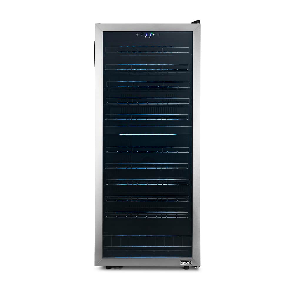 Alt View 25. NewAir - 98-Bottle Dual Zone Wine Fridge, Low-Vibration Inverter Compressor, Ultra-Quiet, Adjustable Racks, Digital Thermostat - Silver.