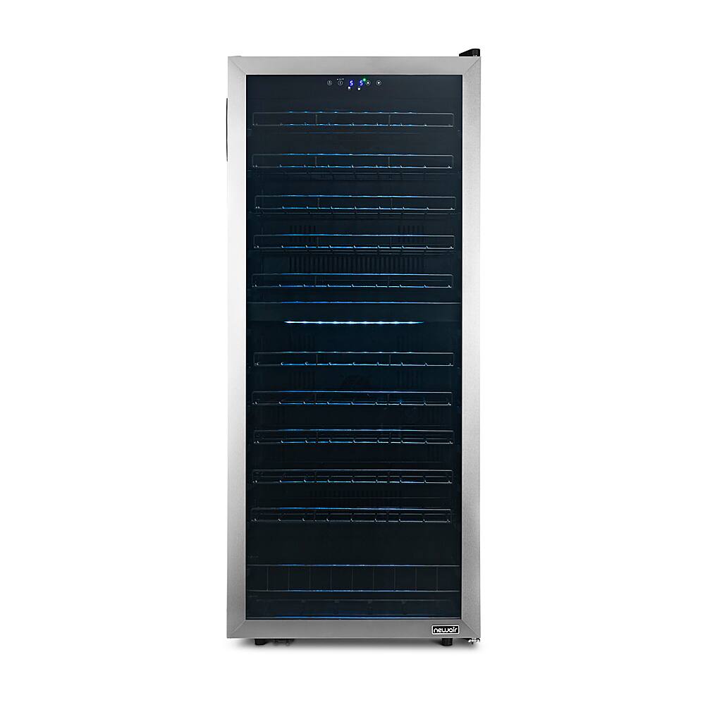 Alt View 25. NewAir - 98-Bottle Dual Zone Wine Fridge, Low-Vibration Inverter Compressor, Ultra-Quiet, Adjustable Racks, Digital Thermostat - Silver.