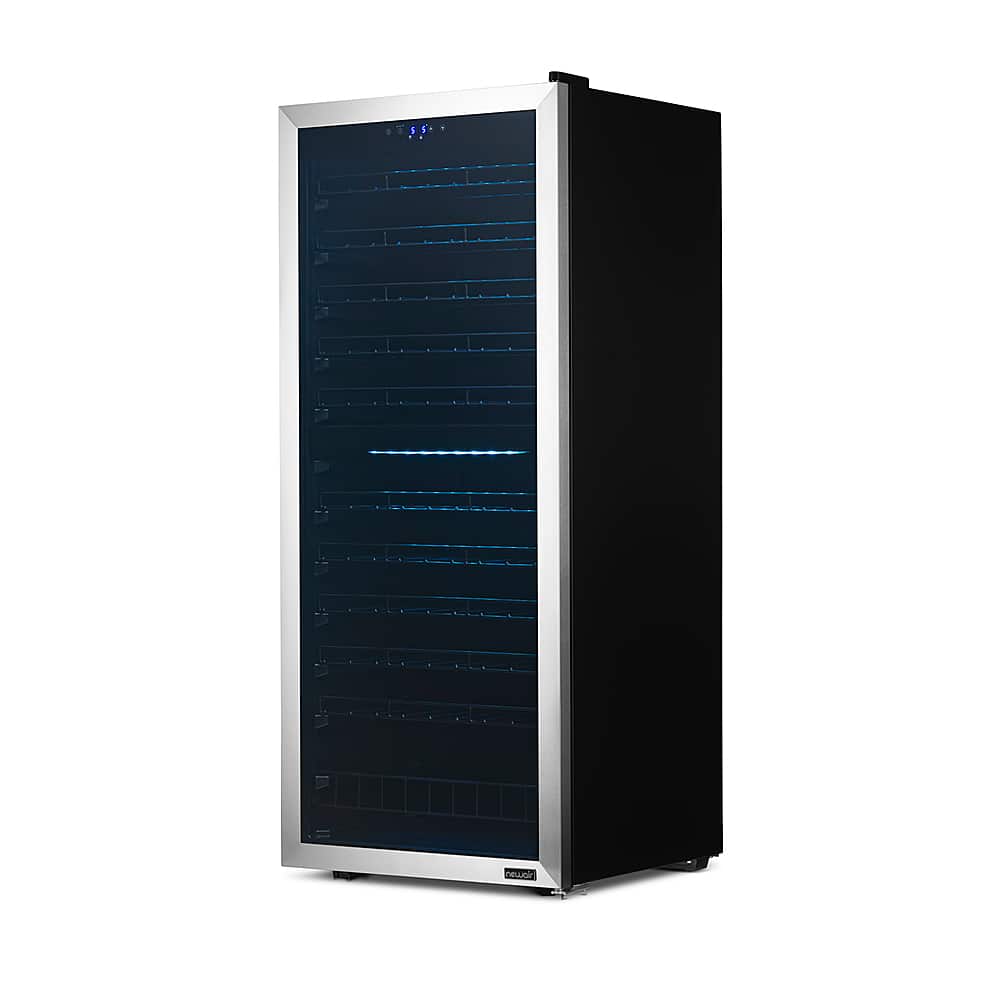 Alt View 26. NewAir - 98-Bottle Dual Zone Wine Fridge, Low-Vibration Inverter Compressor, Ultra-Quiet, Adjustable Racks, Digital Thermostat - Silver.