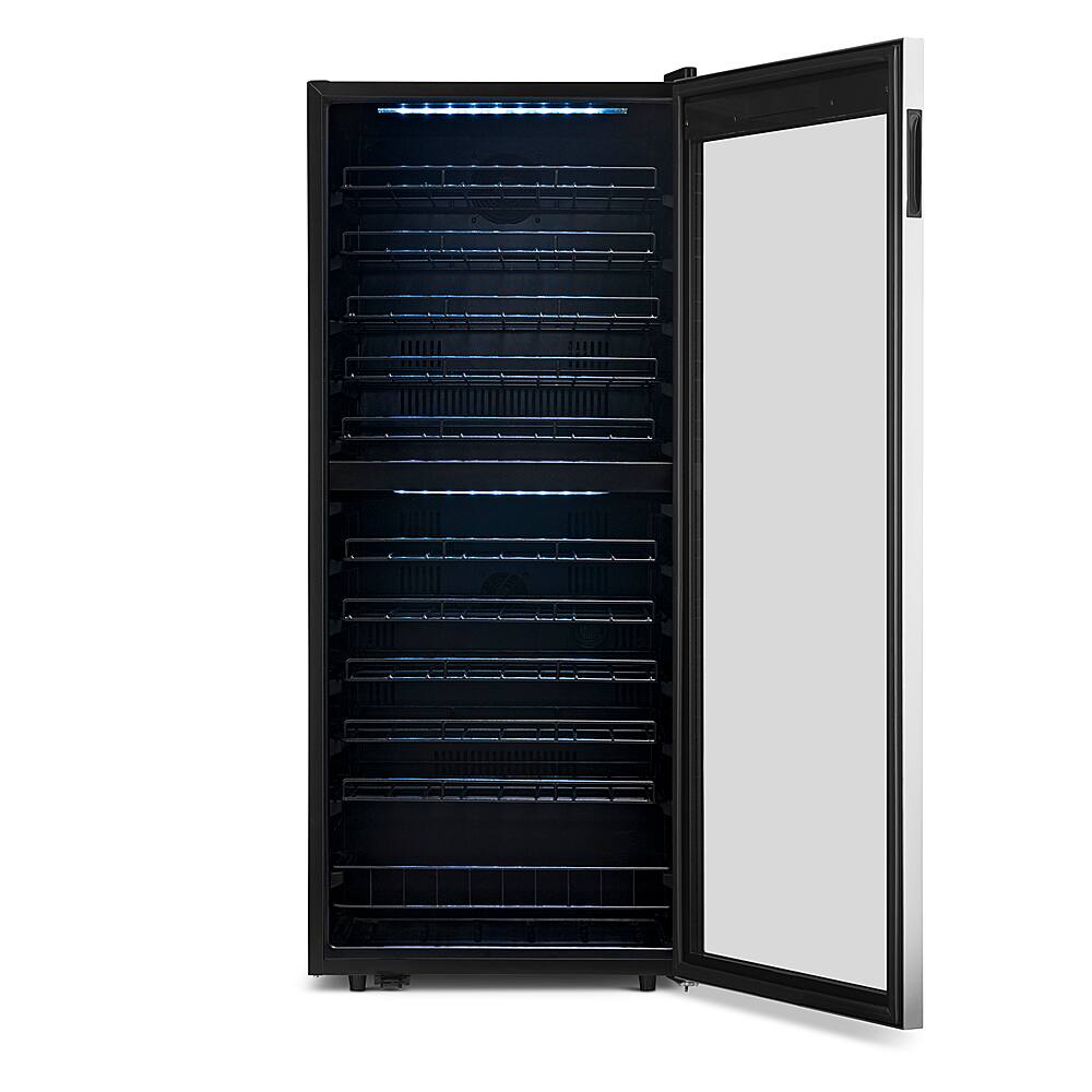 Alt View 28. NewAir - 98-Bottle Dual Zone Wine Fridge, Low-Vibration Inverter Compressor, Ultra-Quiet, Adjustable Racks, Digital Thermostat - Silver.
