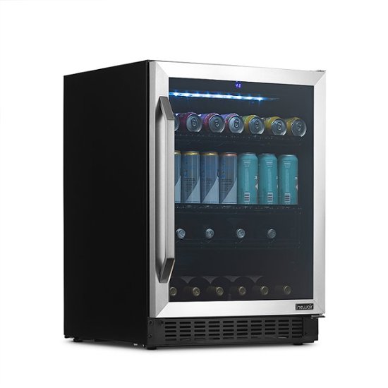 Front Zoom. NewAir - 49-Bottle or 179-Can Wine and Beverage Cooler - Stainless steel.
