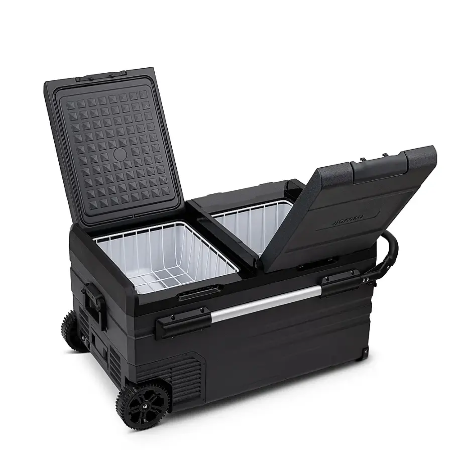 Alt View 15. NewAir - 80 Quart Portable 12v Electric Cooler with LG Compressor, Fridge and Freezer, Rugged Wheels, and Solar Power Input - Gray.