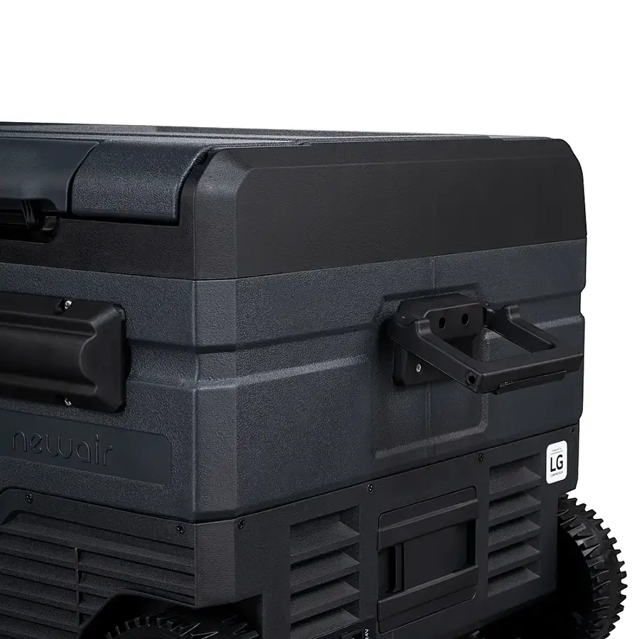 Alt View 17. NewAir - 80 Quart Portable 12v Electric Cooler with LG Compressor, Fridge and Freezer, Rugged Wheels, and Solar Power Input - Gray.