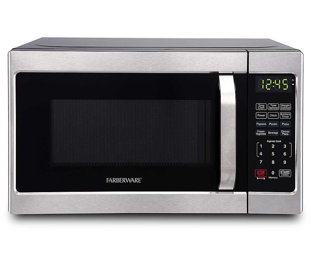 Angle View: Farberware - Classic 0.7 Cu. Ft. Countertop Microwave with Speed Cooking - Silver