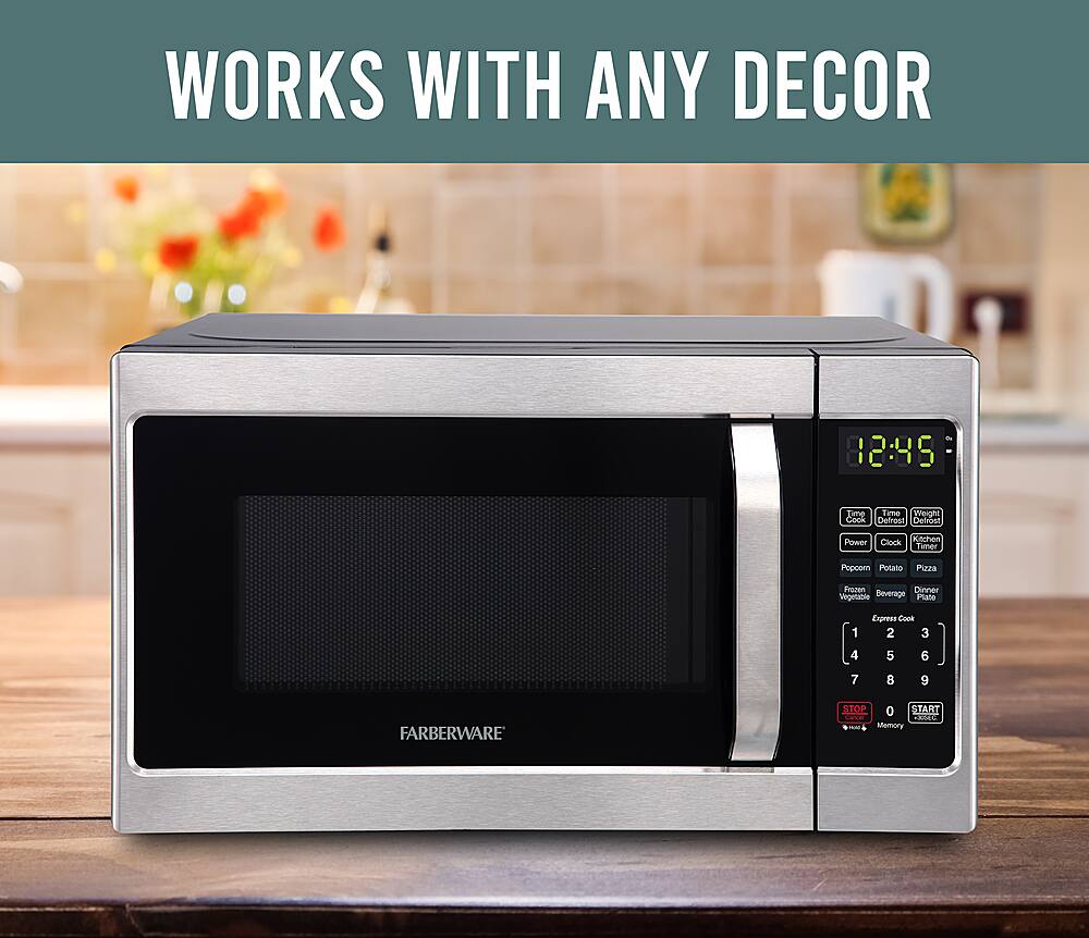 Alt View 1. Farberware - Classic 0.7 Cu. Ft. Countertop Microwave with Speed Cooking - Silver.