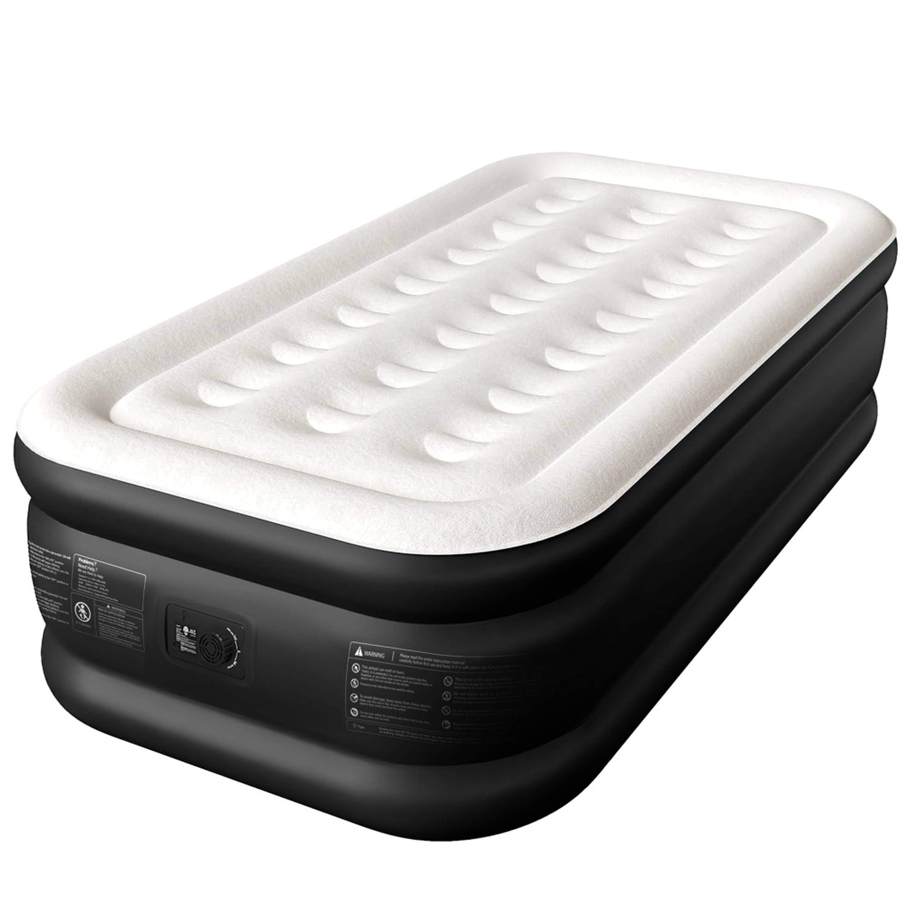 Front. Cherimor - CHERIMOR 18" Twin XL Air Mattress, Built-In Pump, Raised, Auto Inflate, Carrying Case, 500 lb Capacity - Black.