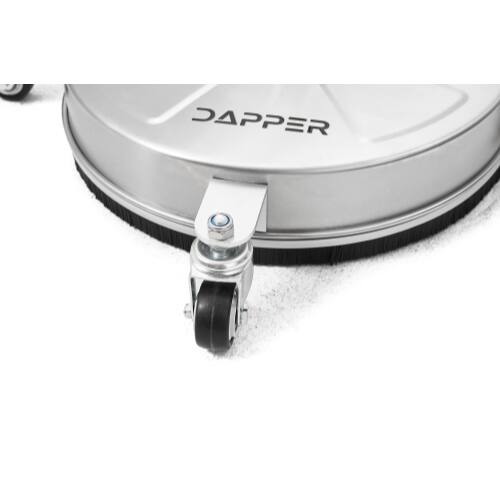 Left. Dapper Supply - Dapper Supply 15 in Pressure Washer Surface Cleaner Stainless Steel Wheels 4000 PSI Driveway Patio Deck - Silver.