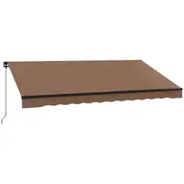 Outsunny - x 10' Retractable Awning, 280gsm UV Resistant Sunshade Shelter for Deck, Balcony - Coffee