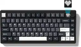 Womier - MT75 Wireless Mechanical Keyboard, 75% Layout Gaming Keyboard with Knob - Black