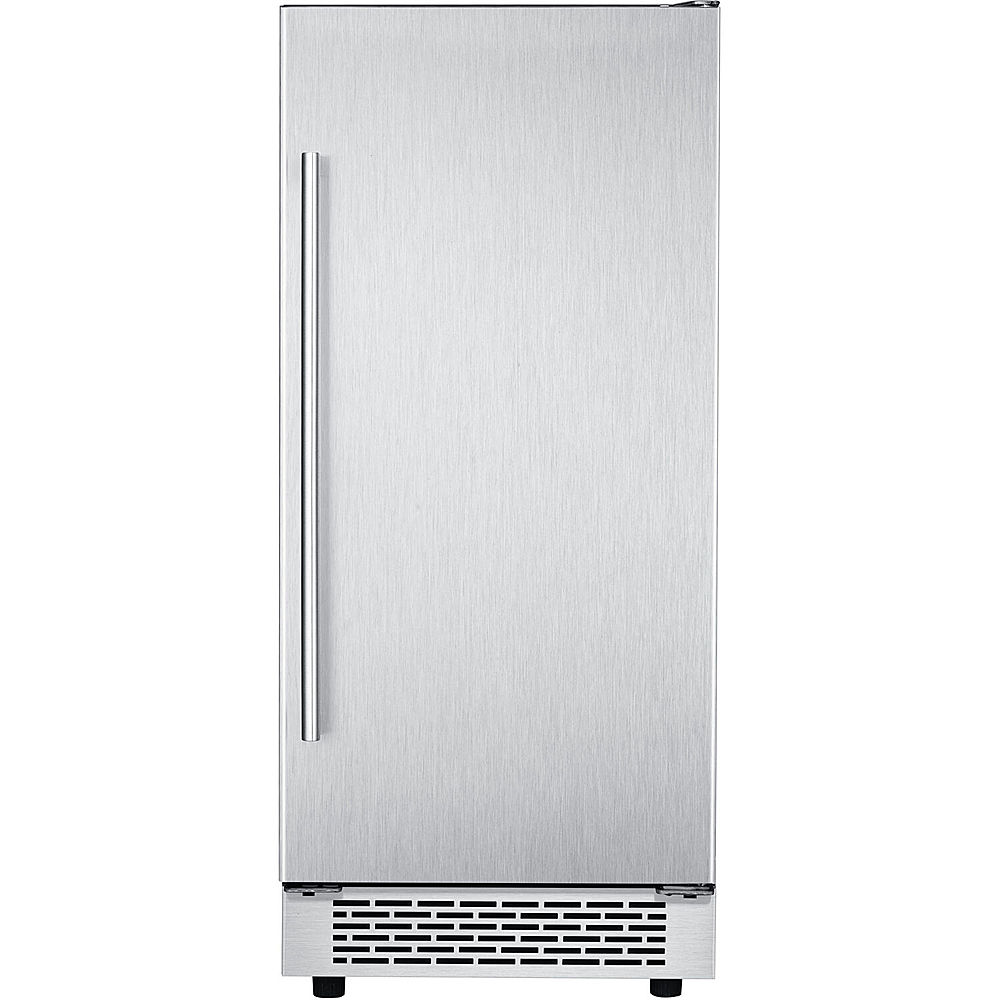 Angle View: Hanover - Library Series 15" 32-Lb. Freestanding Icemaker with Reverible Door and Touch Controls - Silver