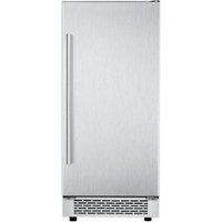 Hanover - Library Series 15" 32-Lb. Freestanding Icemaker with Reverible Door and Touch Controls - Silver - Angle_Zoom