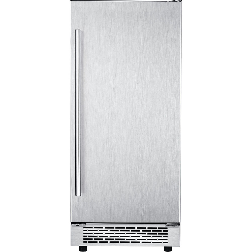 Angle View: U-Line - 90-lb Freestanding Nugget Ice Machine with Reversible Hinge in Integrated Solid - Custom Panel Ready