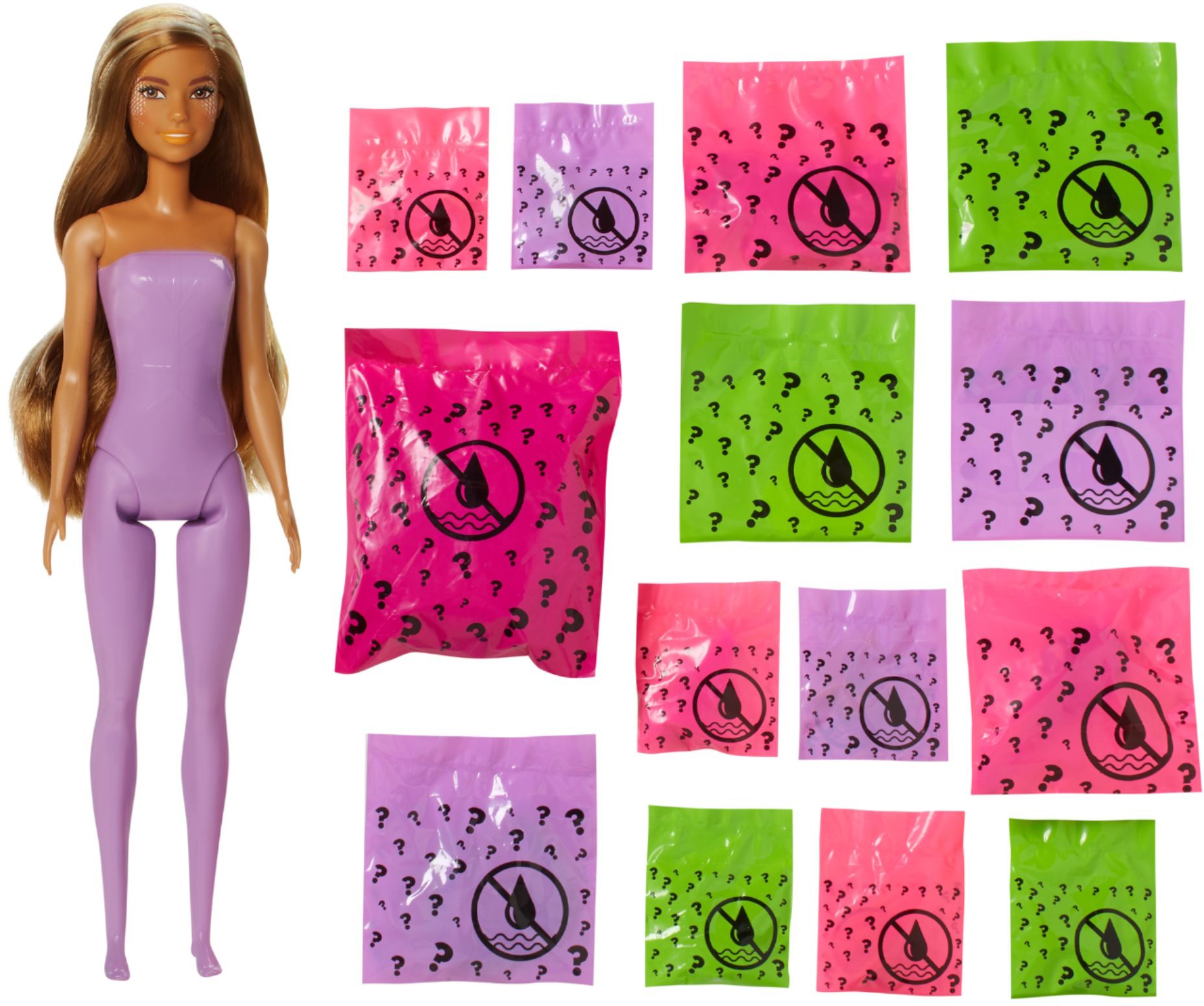 Left View: Barbie - Color Reveal Peel Mermaid Fashion Doll