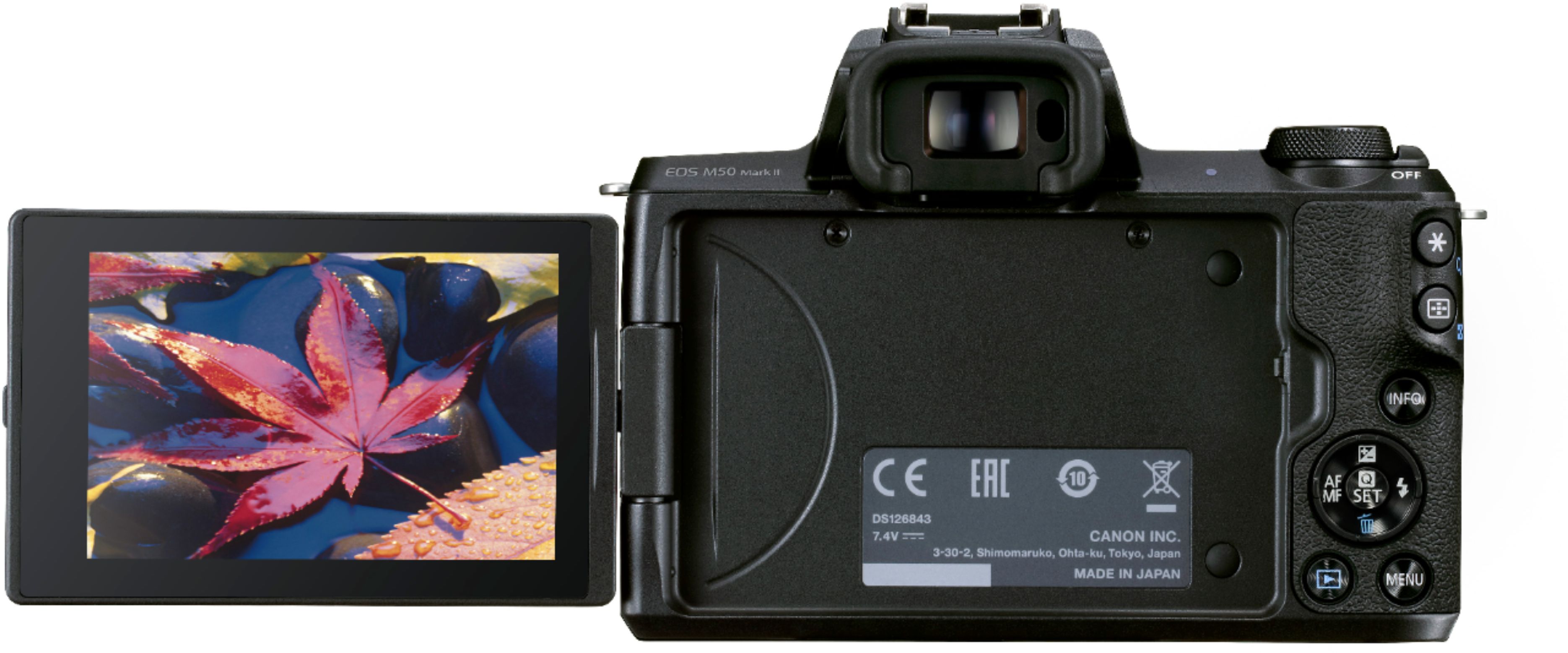 Moeras Teken Geslagen vrachtwagen Canon EOS M50 Mark II Mirrorless Camera with EF-M 15-45mm Lens Content  Creator Kit Black 4728C052 - Best Buy