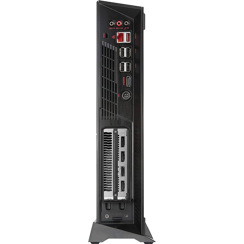 Back View: MSI - PRO 22XT AIO 21.5" Touchscreen Desktop - Intel Pentium Gold G6400 - 4GB Memory - 1TB HDD + 64GB SSD - Black