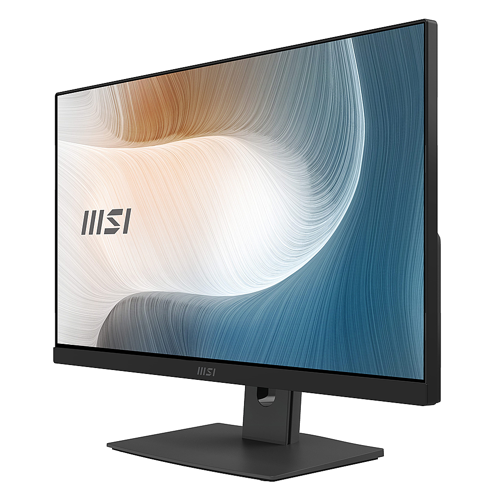 Left View: MSI - Modern AIO 23.8" LED Desktop - Intel Core i5-1135G7 - 8GB Memory - 256GB Solid State Drive - Win 10 - Black