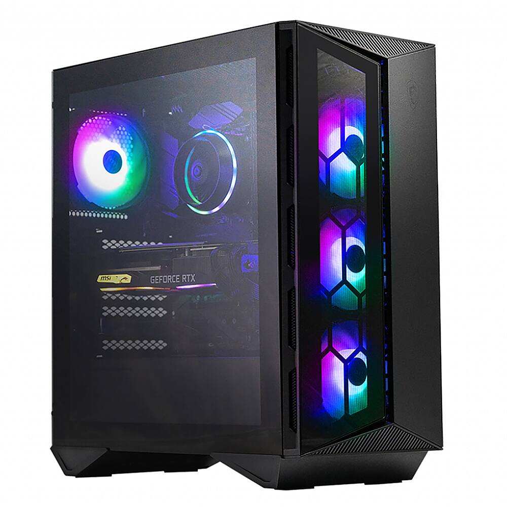 Angle View: MSI - Aegis R Gaming Desktop - i7-10700 - 16GB Memory - NVIDIA GeForce RTX 3060 Ti - 1TB Solid State Drive