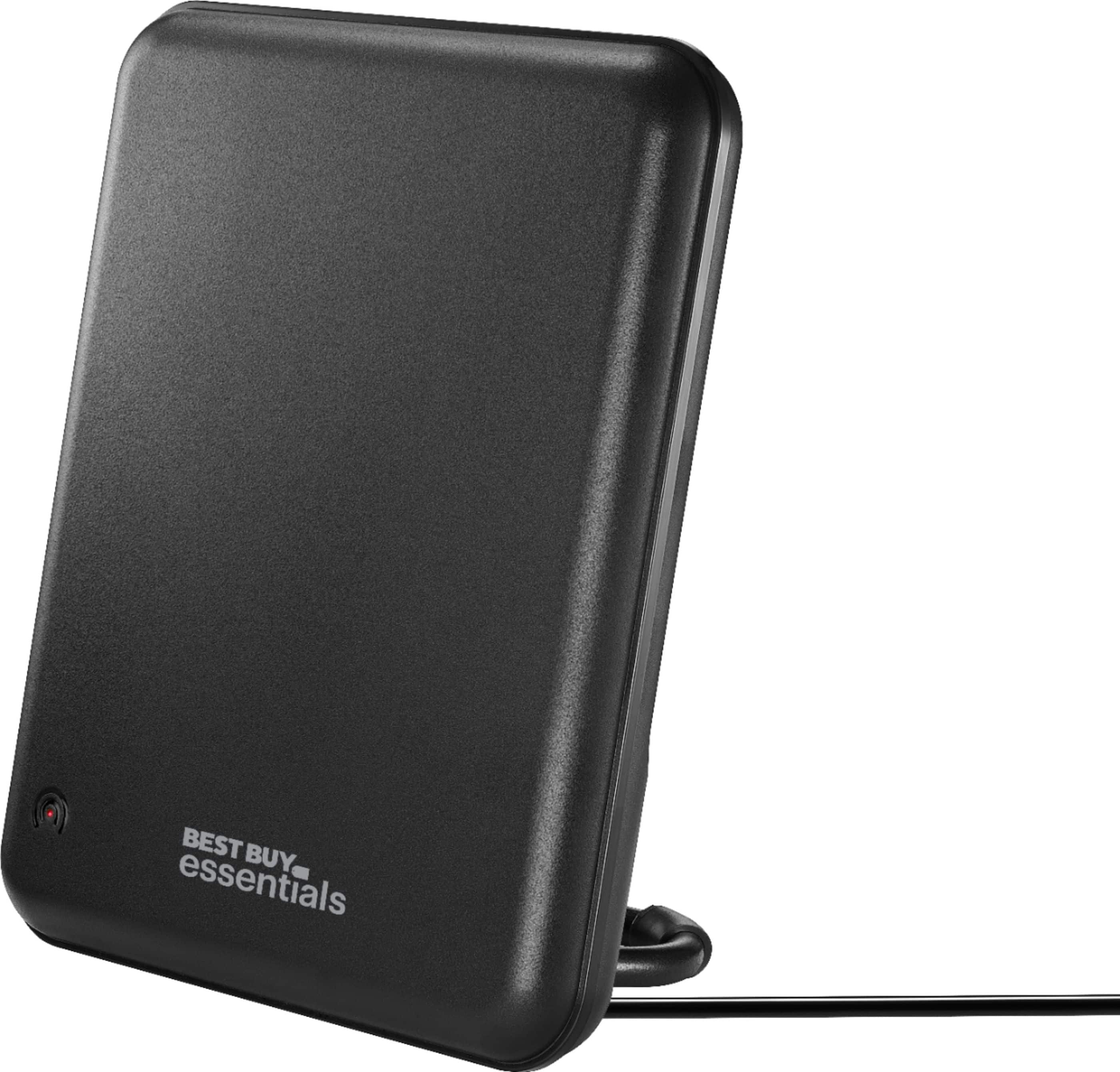 Best Buy essentials™ - AM/FM Amplified Indoor Radio Antenna - Black - Front_Zoom