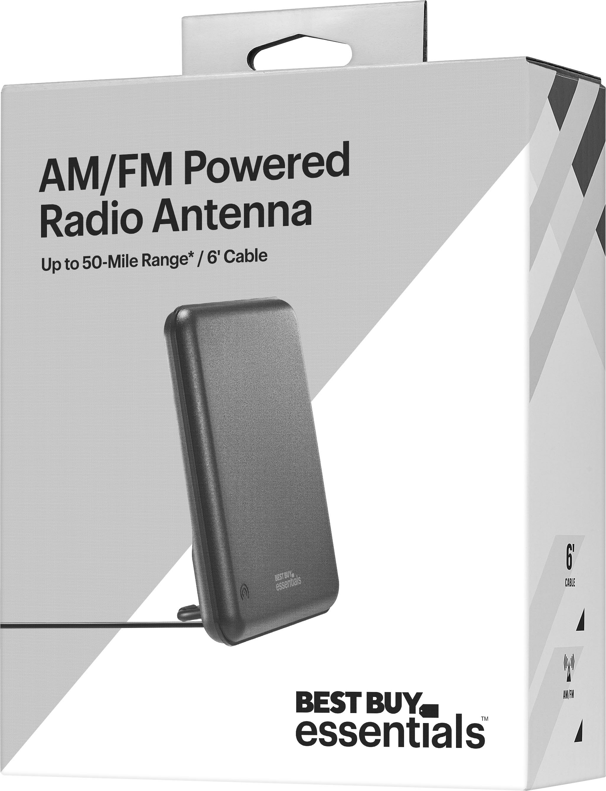 Best Buy essentials™ AM/FM Amplified Indoor Radio Antenna Black BE-ANT20FM  - Best Buy