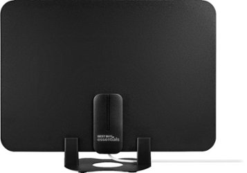 Best Buy essentials™ - Amplified Ultra-Thin Indoor HDTV Antenna - Black/White - Front_Zoom