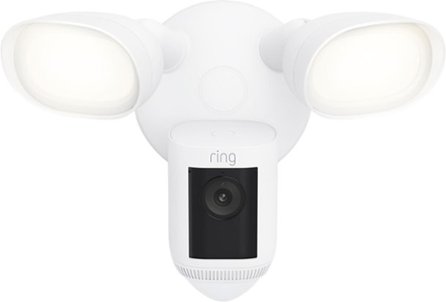Ring - Floodlight Cam Wired Pro Outdoor Wireless 1080p Surveillance Camera - White