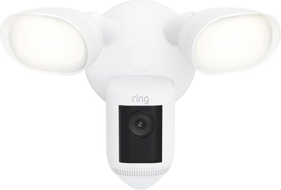 Ring – Floodlight Cam Wired Pro Outdoor Wireless 1080p Surveillance Camera – White