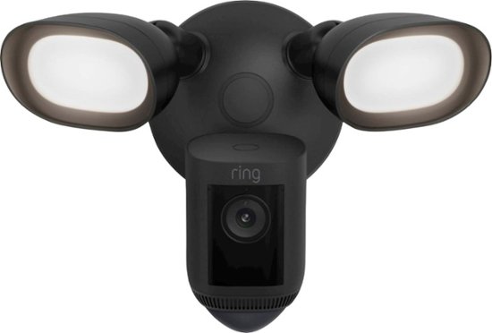 Front. Ring - Floodlight Cam Wired Pro Outdoor Wi-Fi 1080p Surveillance Camera - Black.