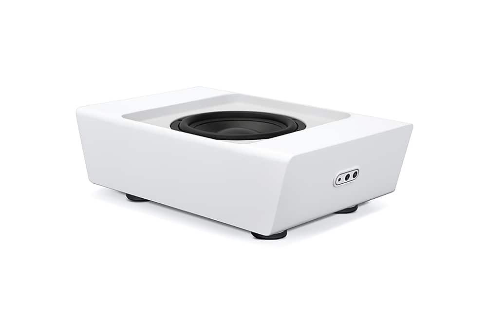 Left View: Bluesound - PULSE SUB+ Wireless Powered Subwoofer - White