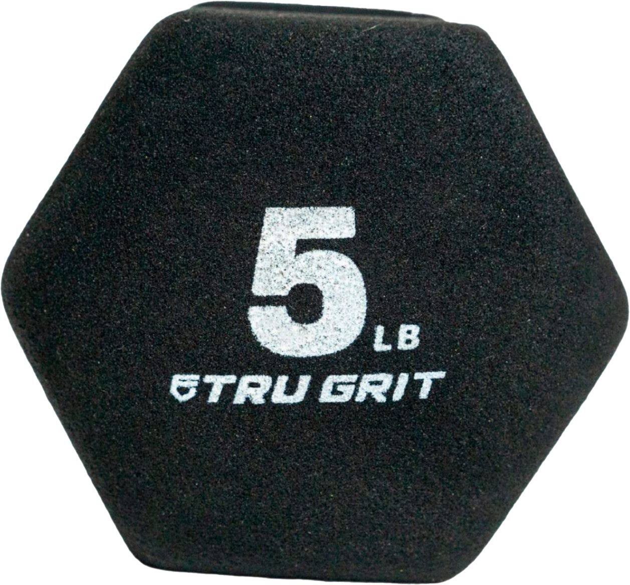 Best Buy: Tru Grit Hex Neoprene Dipped Dumbbell 5lb Single Black