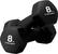 Front. Tru Grit - Hex Neoprene Dipped Dumbbell 8lb Single - Black.