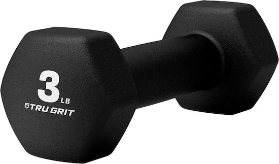 Tru Grit Hex Neoprene Dipped Dumbbell 3lb Black BENE1003 - Best Buy