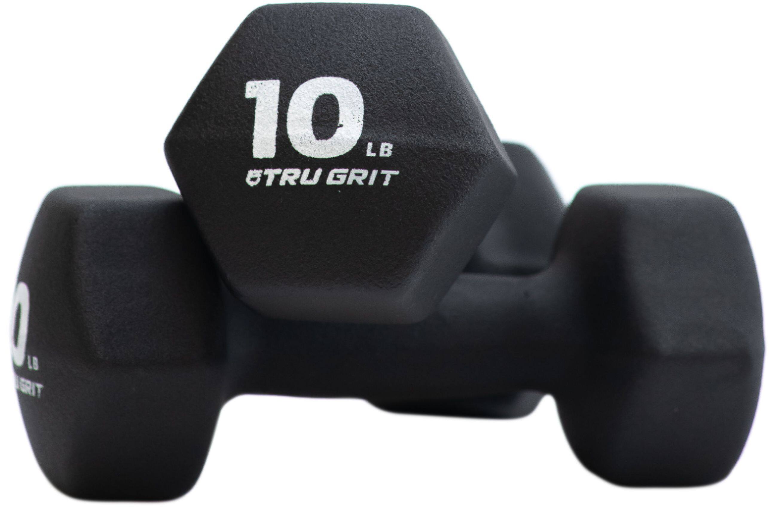 Customer Reviews Tru Grit Hex Neoprene Dipped Dumbbell 10lb Single Black Bene1010 Best Buy